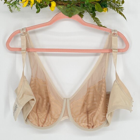 ThirdLove Deco Lace Unlined Scoop Bra Size 36G Underwire Adjustable Straps Sheer - Picture 4 of 6